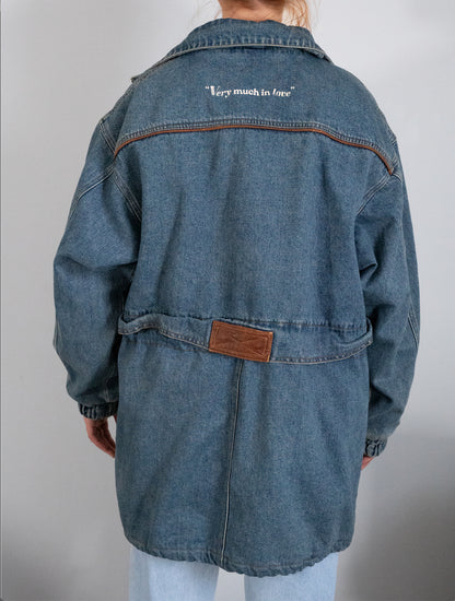 "Very Much In Love" Denim Drawstring Jacket - Size XL