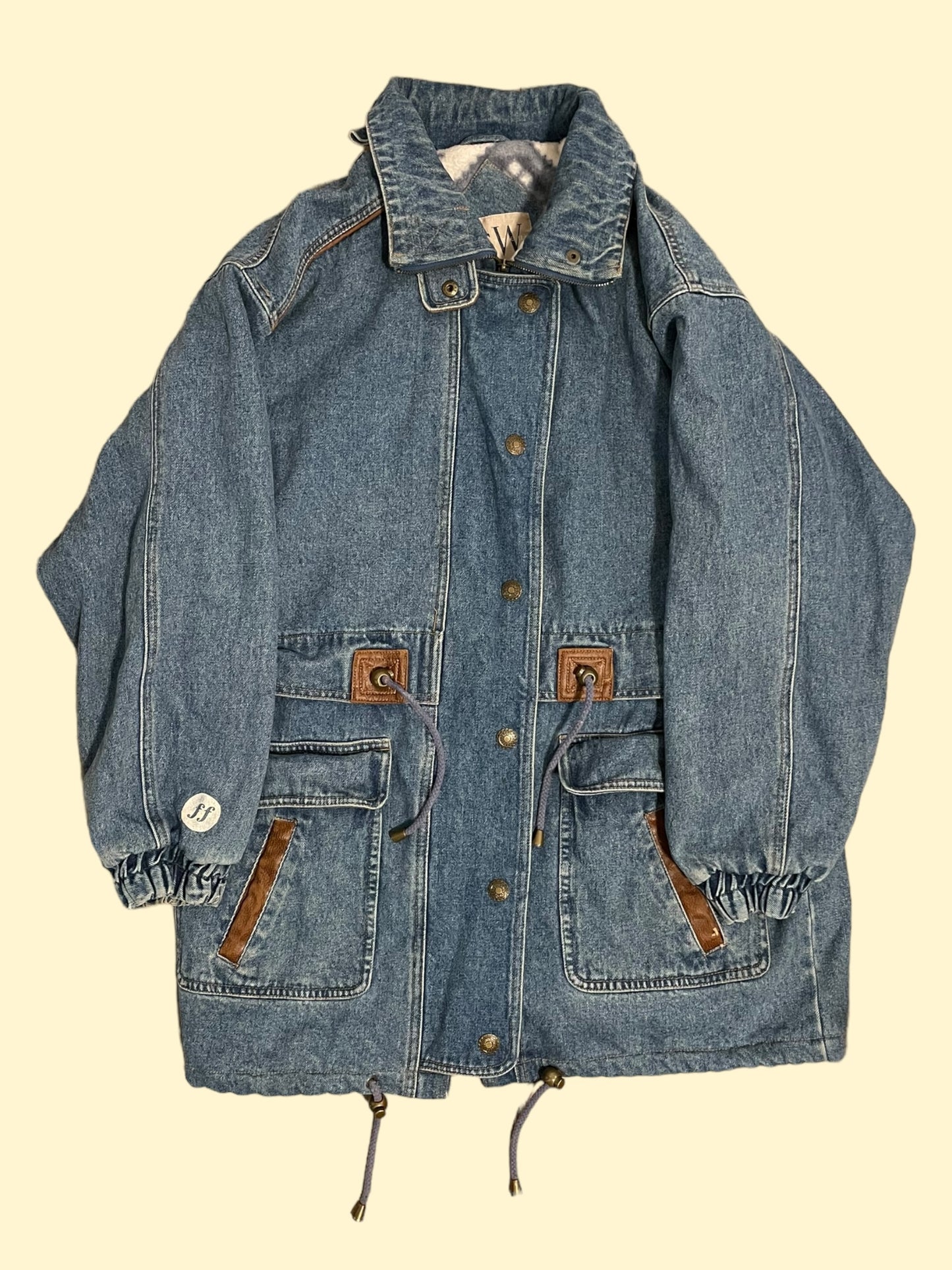 "Very Much In Love" Denim Drawstring Jacket - Size XL