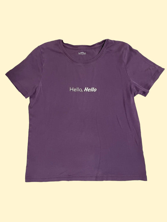 Hello, Hello Purple Tee - Size S