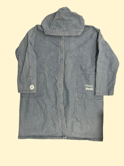 Hello, Hello Hooded Denim Jacket - Size XL