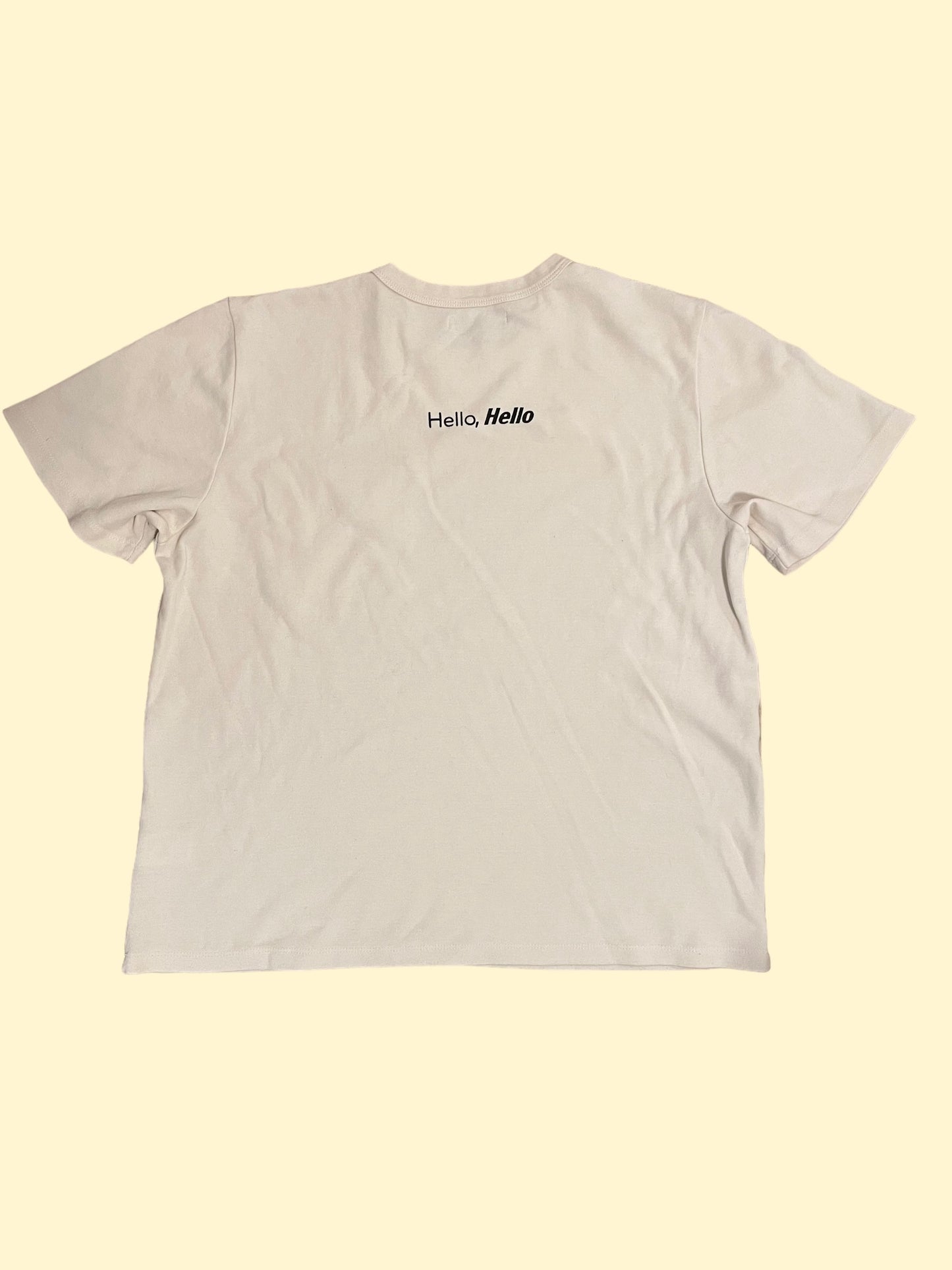 Hello, Hello Beige Tee - Size XL