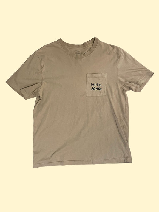 Hello, Hello Beige Tee - Size L