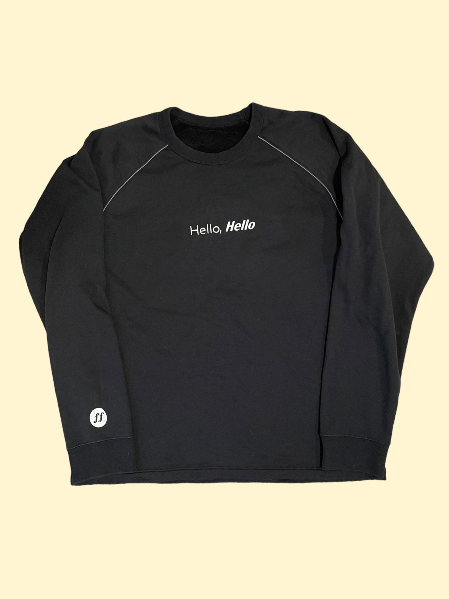 Hello, Hello Black Crewneck - Size XL