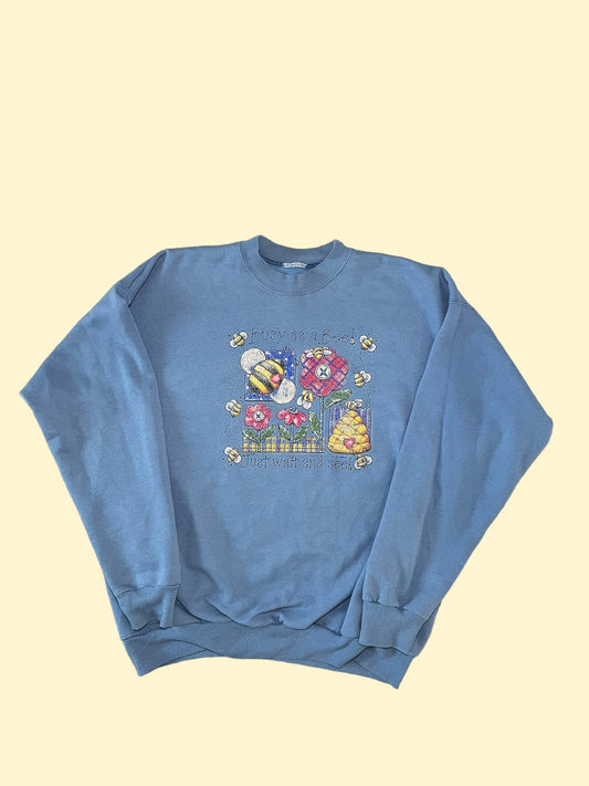 Hello, Hello Blue Crewneck Sweater - Size L