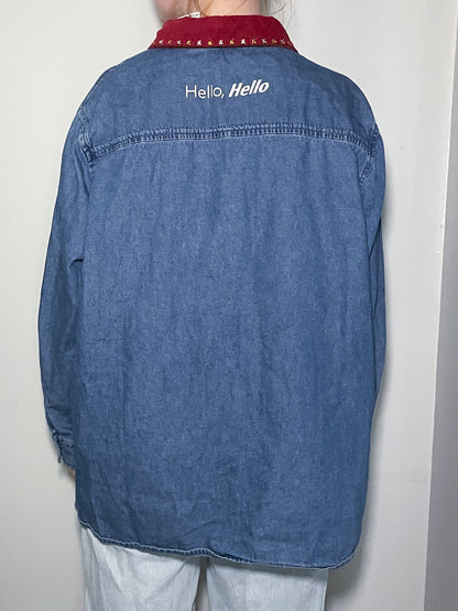 Hello, Hello Denim Button up - Size XL