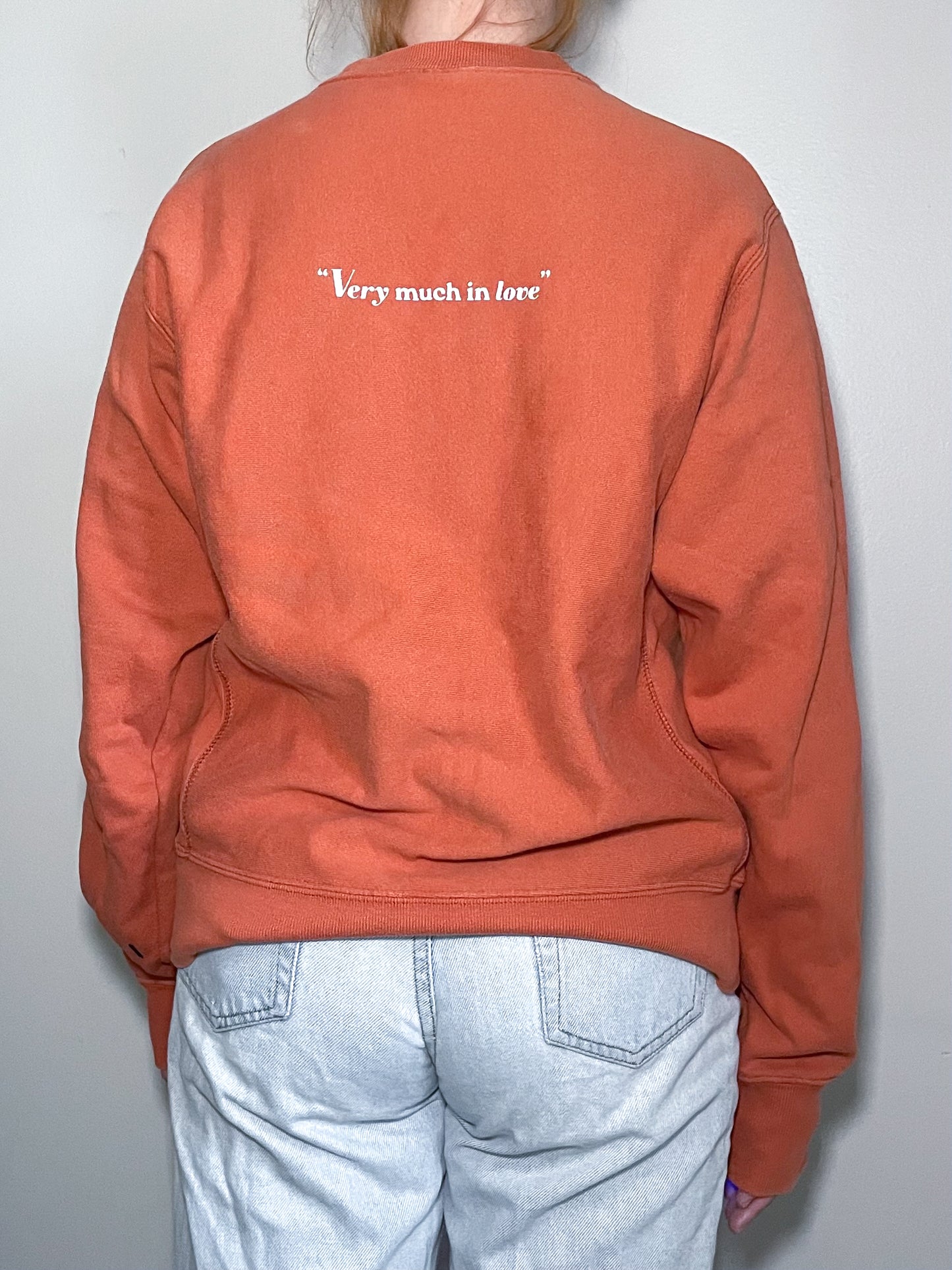 "Very Much In Love" Orange Crewneck - Size M