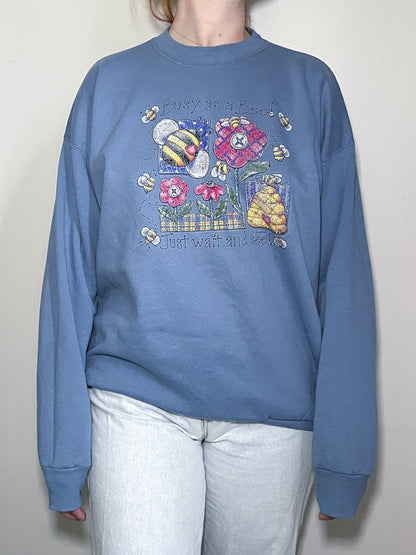 Hello, Hello Blue Crewneck Sweater - Size L