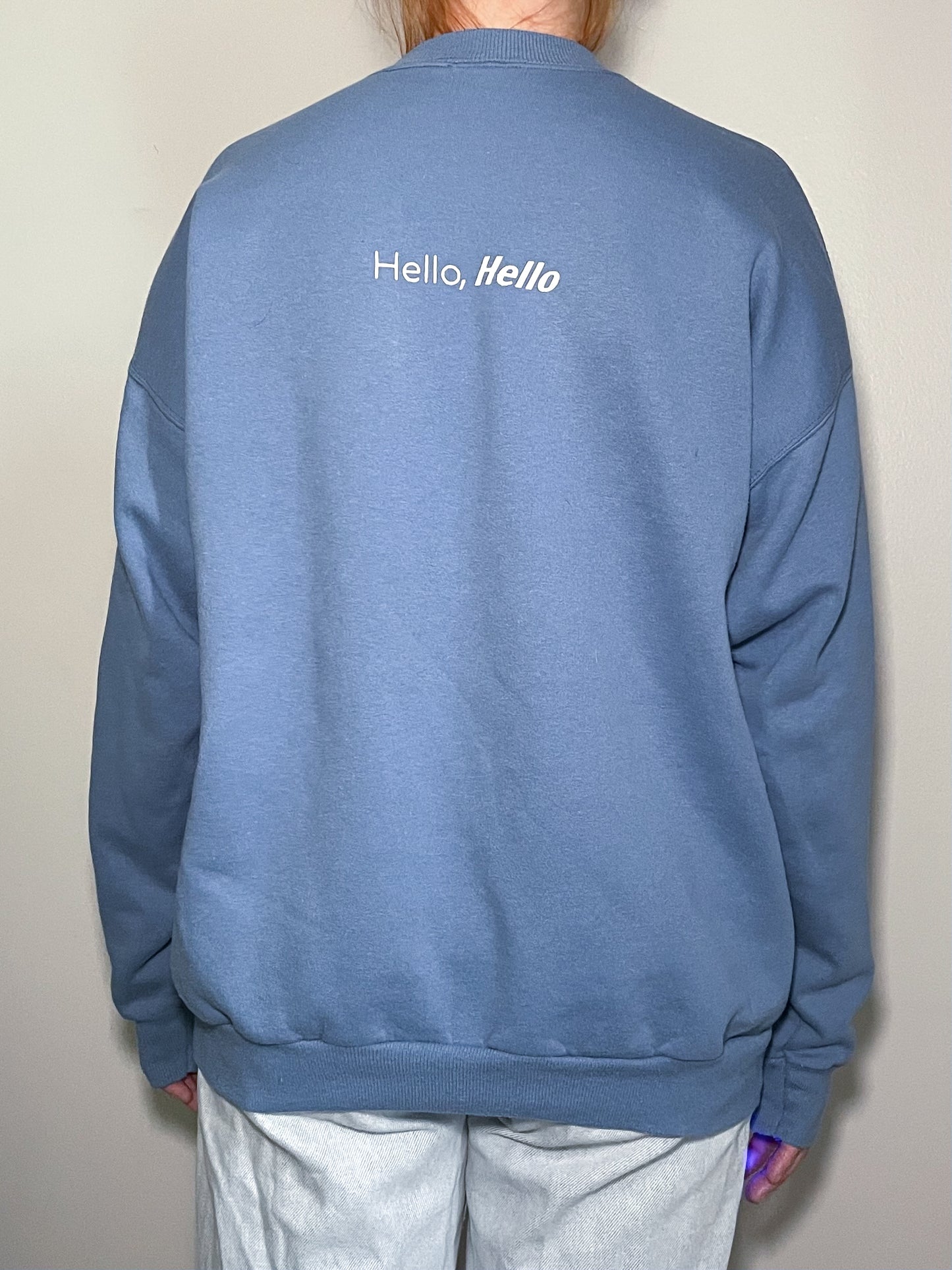 Hello, Hello Blue Crewneck Sweater - Size L