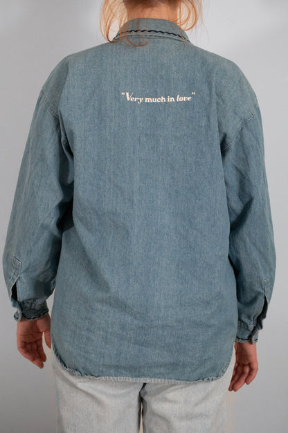 "Very Much In Love" Blue Denim Button Up - Size L