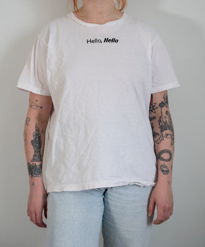 Hello, Hello White Tee - Size L