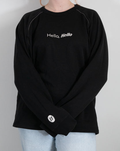 Hello, Hello Black Crewneck - Size XL