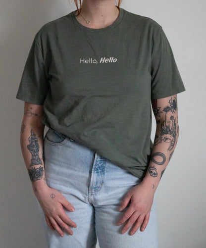 Hello, Hello Green Tee - Size M