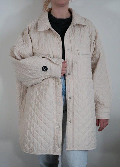 "Very Much In Love" White Quilt Jacket - Size XL