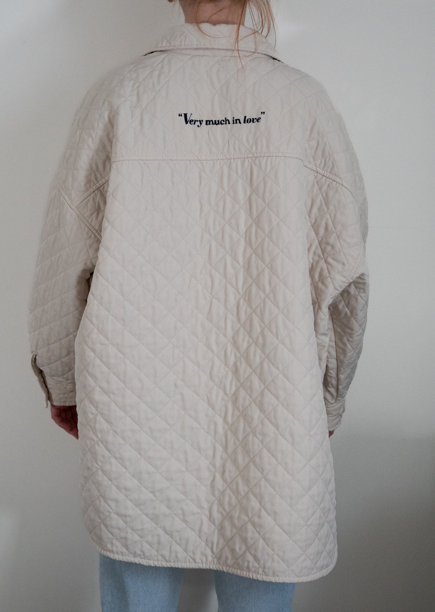 "Very Much In Love" White Quilt Jacket - Size XL
