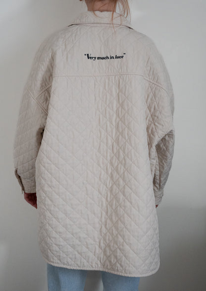 "Very Much In Love" White Quilt Jacket - Size XL