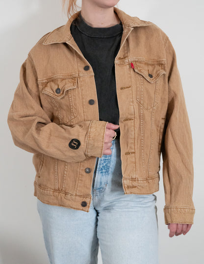 "Very Much In Love" Tan Denim Jacket - Size L