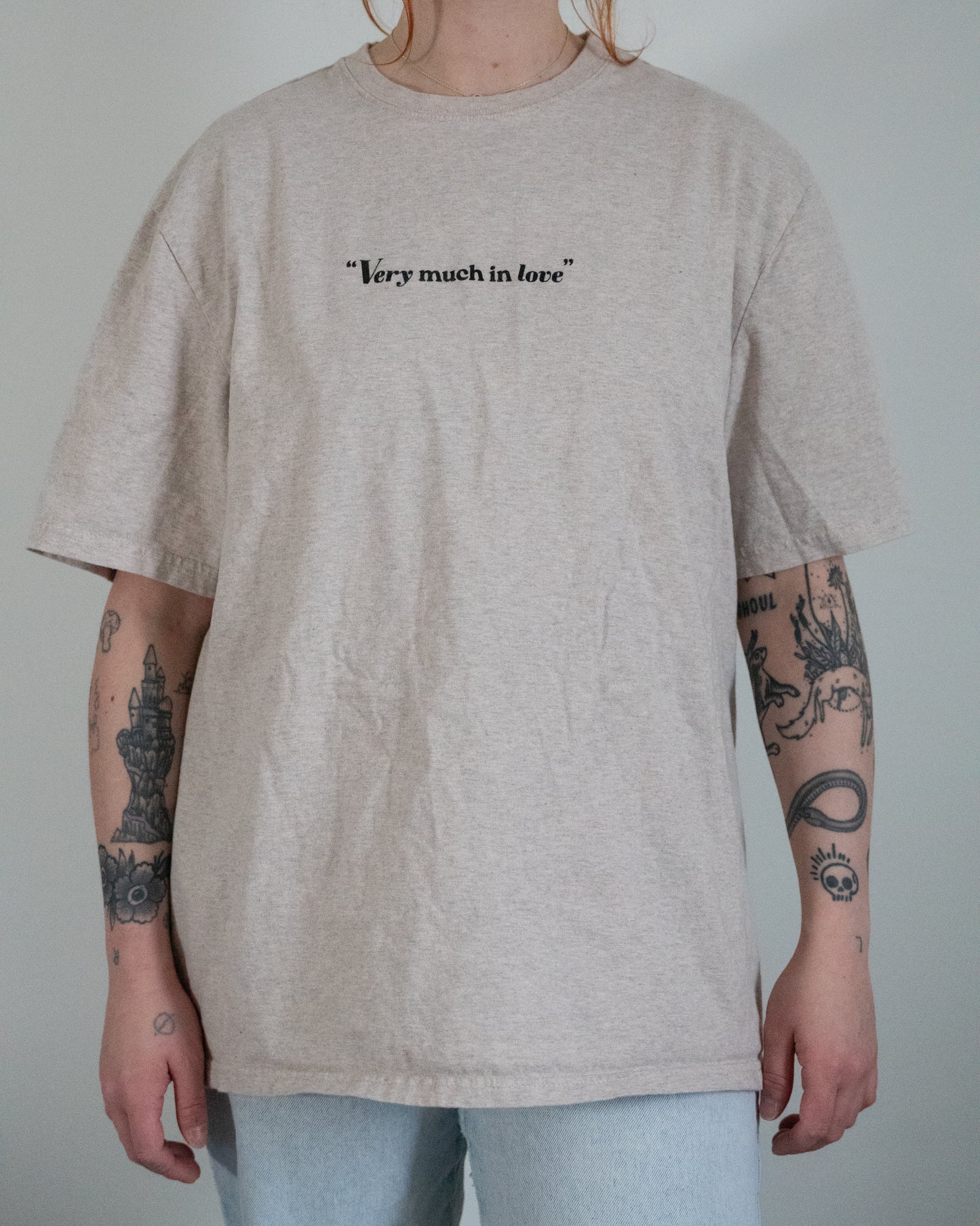 "Very Much In Love" Beige Tee - Size L