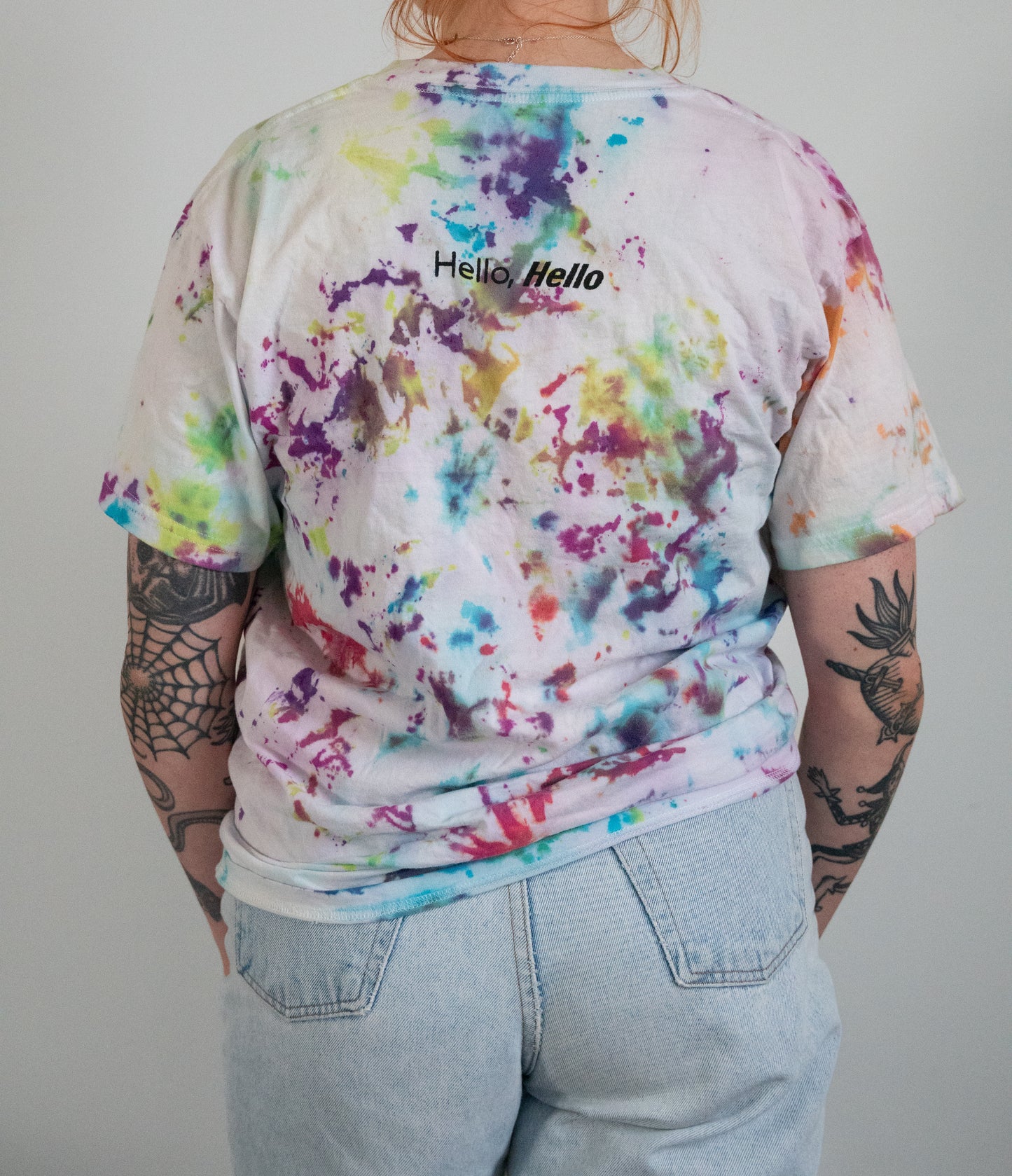 Hello, Hello Tie Dye V-Neck Tee - Size M