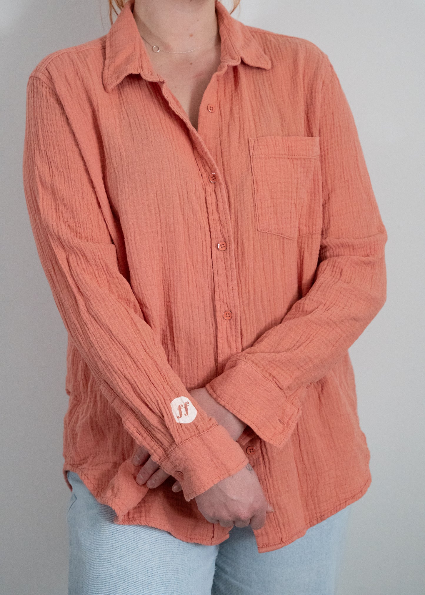 "Very Much In Love" Peach Long Sleeve - Size L